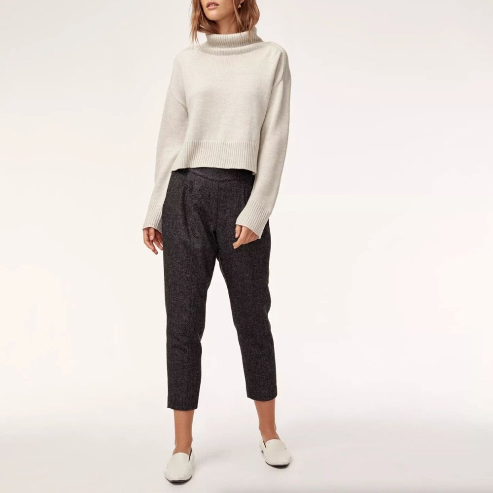 Aritzia Babaton Cohen Wool Pants in Heather Dark Charcoal Grey, sz 2